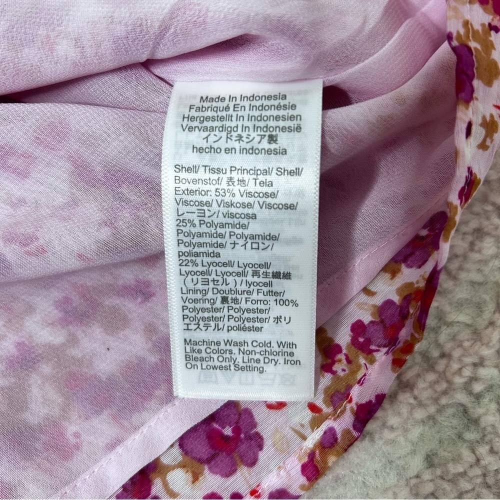 J. Crew Pink Floral Long Sleeve Ruffle Blouse Size Large Valentines Day Office - Picture 4 of 11